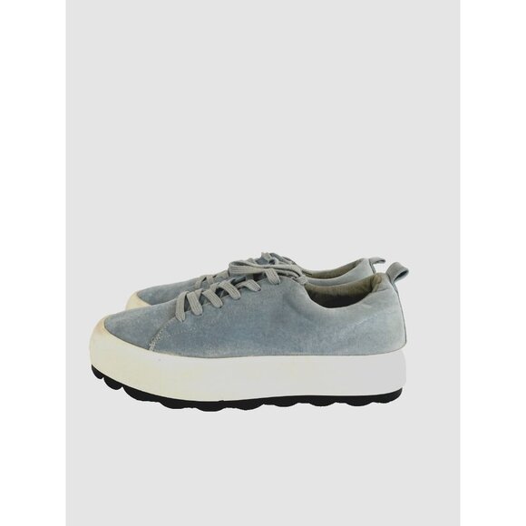 Zara Platform Sneakers Bamba Sky Blue Velvet Platform Shoes SZ 40 US 9 - Picture 6 of 9
